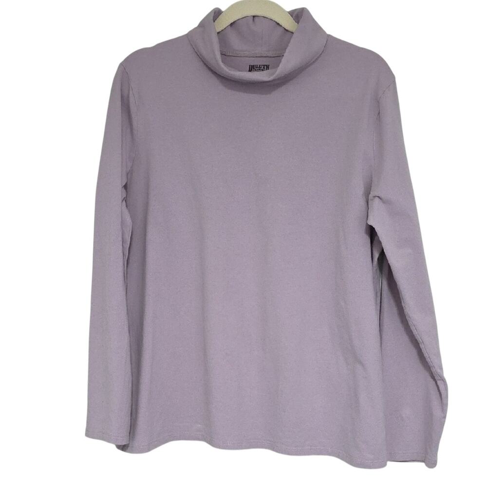 Duluth Trading Co Womens Sz XXL Purple Long Sleeve Layer Turtleneck Stretch Top